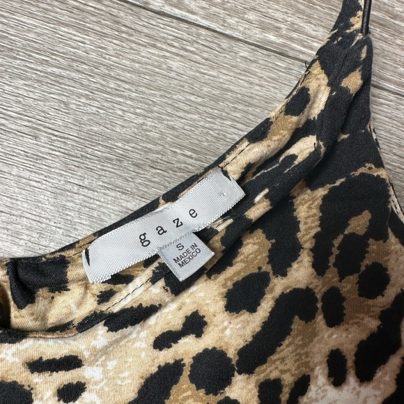 GAZE Leopard Print Bodysuit, Size Small, NWOT - Picture 3 of 9